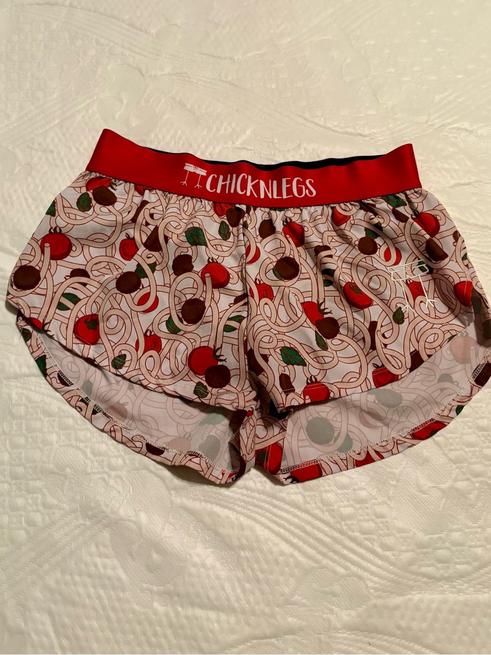 ChicknLegs Spaghetti & Meatballs Running Shorts Size Small